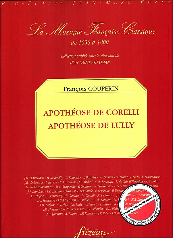 Titelbild für FUZEAU 2218 - APOTHEOSE DE CORELLI + APOTHEOSE DE LULLY