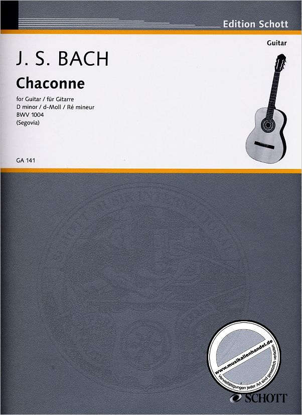 Titelbild für GA 141 - CHACONNE D-MOLL BWV 1004
