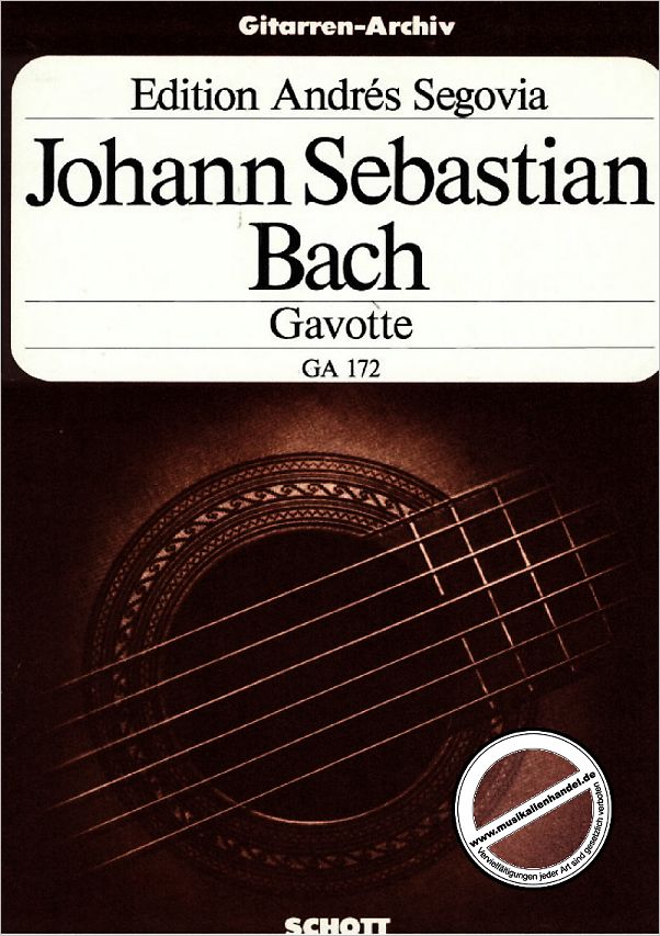 Titelbild für GA 172 - GAVOTTE E-DUR AUS BWV 1012