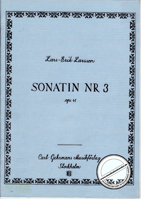 Titelbild für GEHRMAN 4488 - SONATINE 3 OP 41