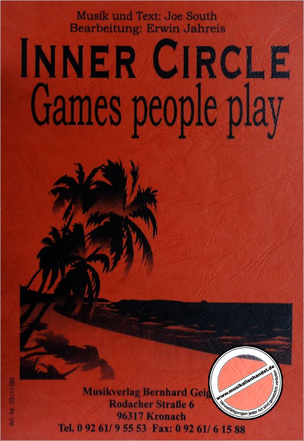 Titelbild für GEIGER 03-11-BB - GAMES PEOPLE PLAY