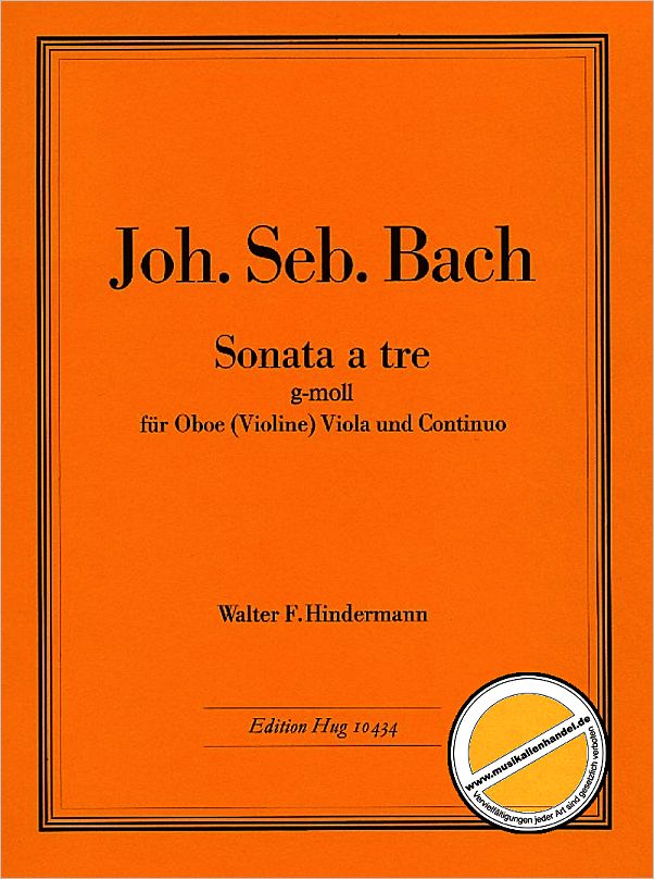 Titelbild für GH 10434 - TRIOSONATE G-MOLL NACH BWV 76 + 528