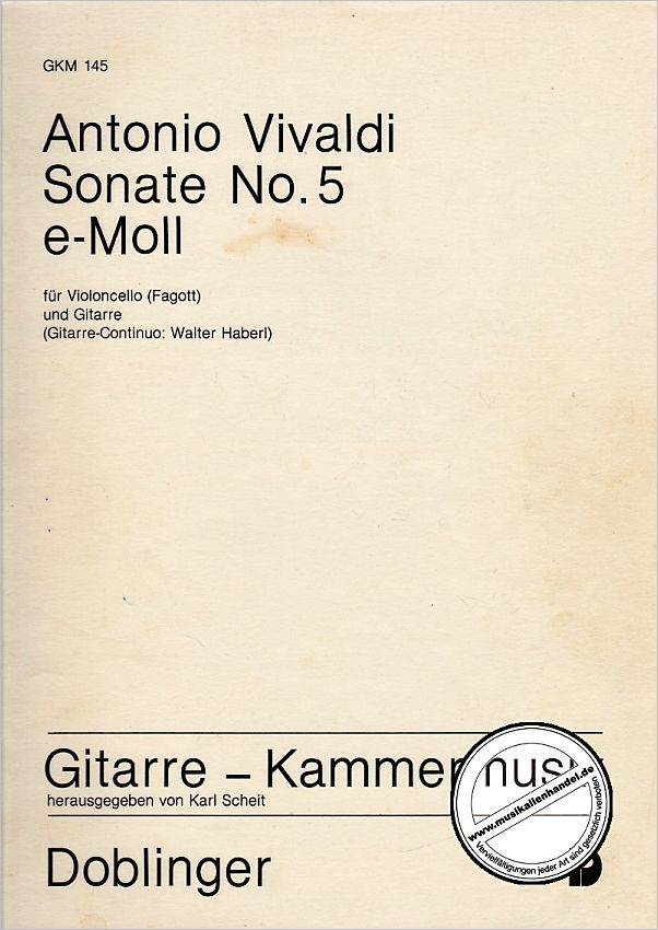 Titelbild für GKM 145 - SONATE 5 E-MOLL