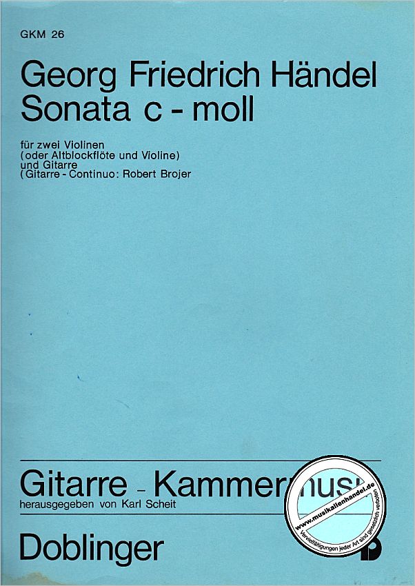 Titelbild für GKM 26 - SONATE A TRE C-MOLL OP 2/1