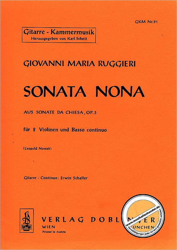 Titelbild für GKM 91 - SONATA NONA (9) OP 3/9