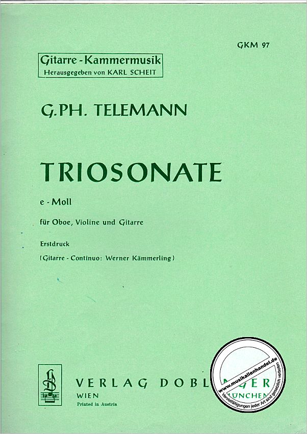 Titelbild für GKM 97 - TRIOSONATE E-MOLL