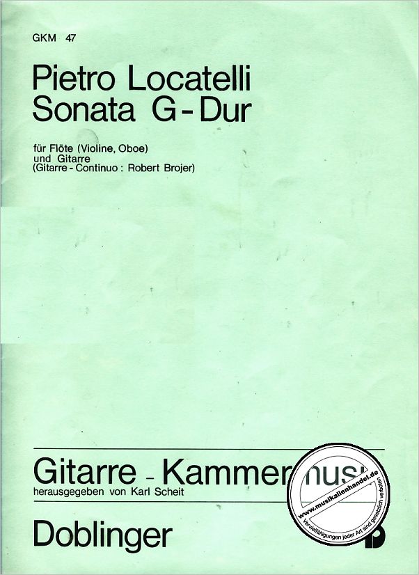 Titelbild für GKM 47 - SONATE G-DUR