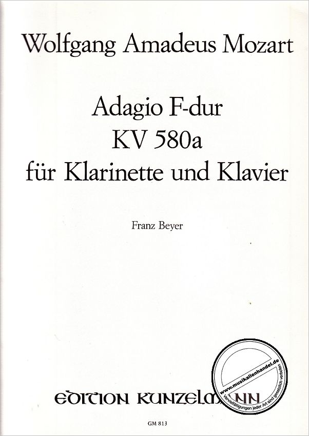 Titelbild für GM 813 - ADAGIO F-DUR KV 580A