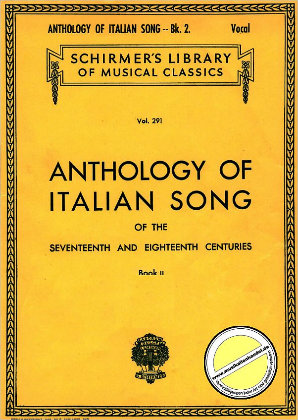 Titelbild für GS 25402 - ANTHOLOGY OF ITALIAN SONG BD 2