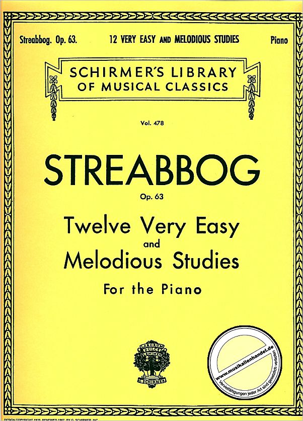 Titelbild für GS 25519 - 12 VERY EASY + MELODIOUS ETUDES OP 63 GRADE 1