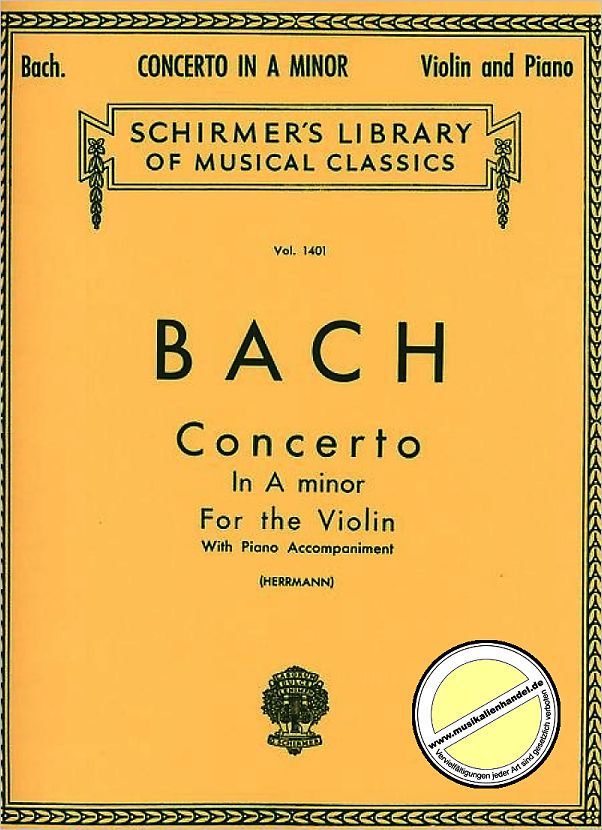 Titelbild für GS 25898 - KONZERT 1 A-MOLL BWV 1041 - VL