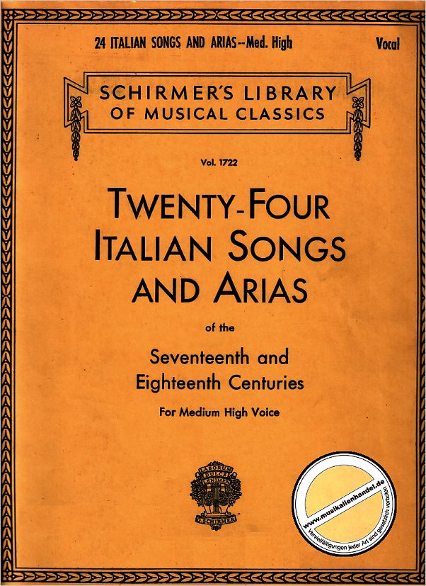Titelbild für GS 26114 - 24 Italian Songs & Arias - Medium High Voice