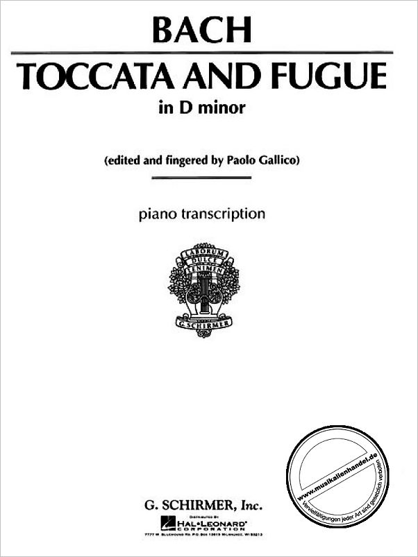 Titelbild für GS 26976 - TOCCATA + FUGE D-MOLL BWV 565