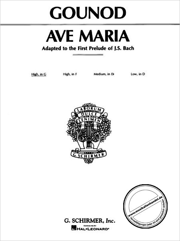 Titelbild für GS 27210 - AVE MARIA G-DUR