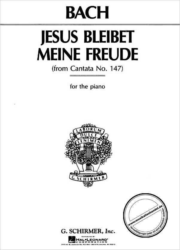 Titelbild für GS 27859 - JESUS BLEIBET MEINE FREUDE (KANTATE BWV 147)