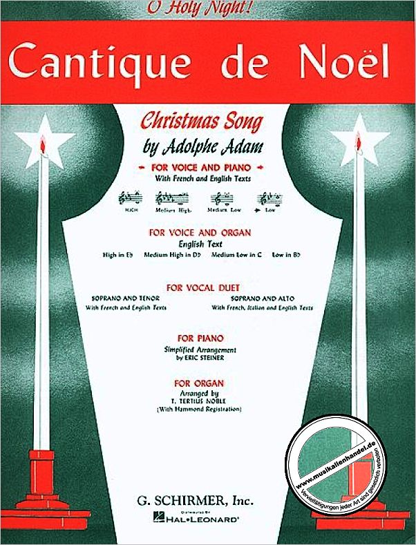 Titelbild für GS 27974 - CANTIQUE DE NOEL - O HOLY NIGHT B-DUR
