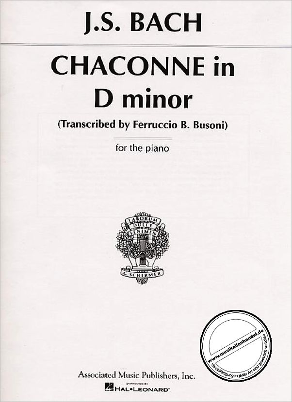 Titelbild für GS 28235 - CHACONNE D-MOLL BWV 1004