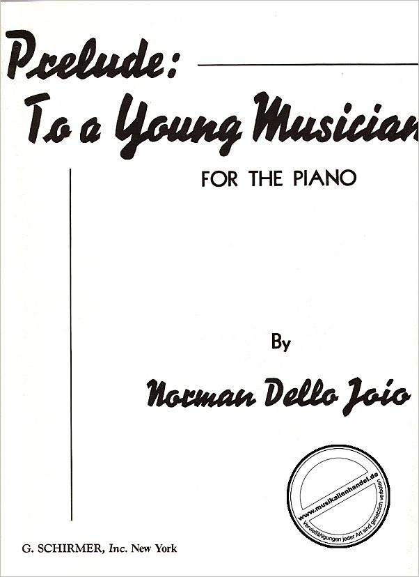 Titelbild für GS 28366 - PRELUDE TO A YOUNG MUSICIAN