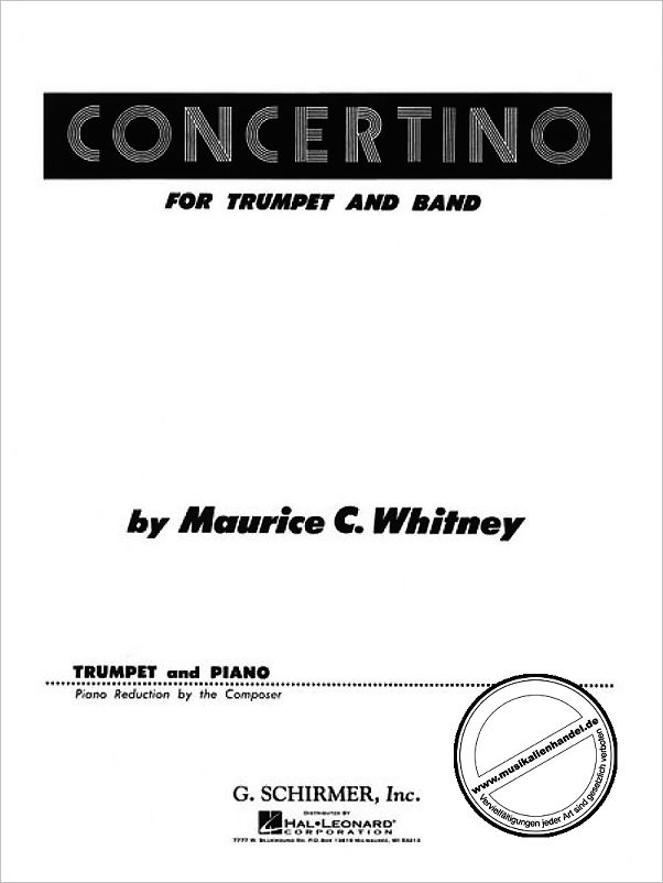 Titelbild für GS 28709 - CONCERTINO FOR TRUMPET