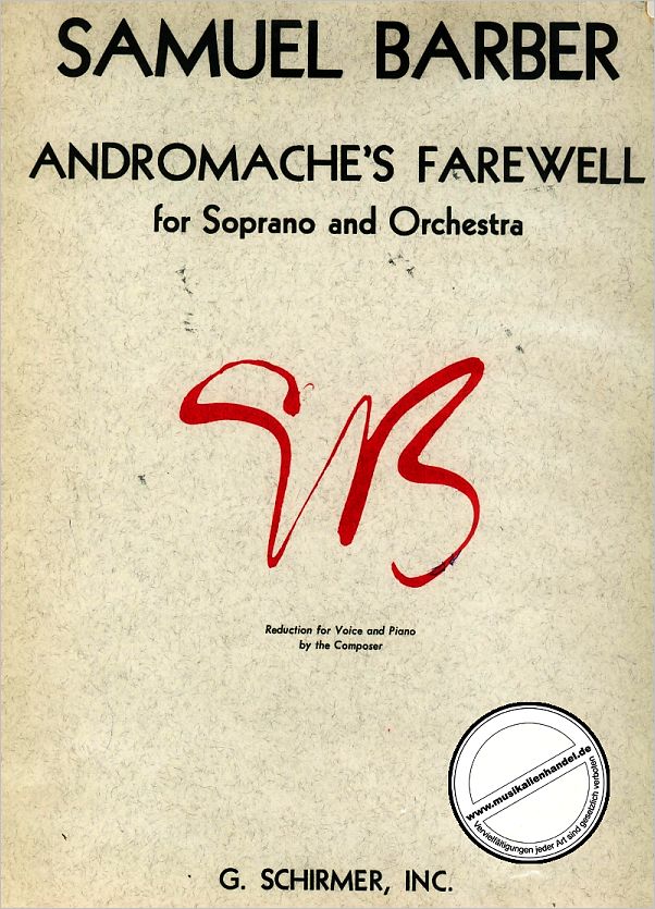Titelbild für GS 28957 - ANDROMACHE'S FAREWELL