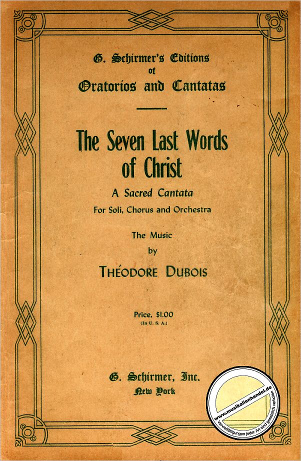 Titelbild für GS 32385 - THE SEVEN LAST WORDS OF CHRIST