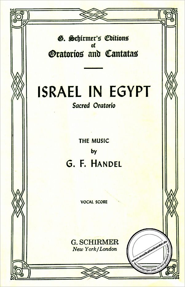 Titelbild für GS 32410 - ISRAEL IN AEGYPTEN HWV 54