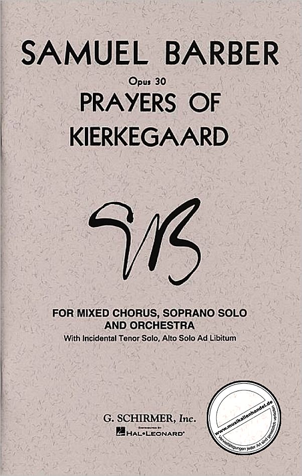 Titelbild für GS 32464 - PRAYERS OF KIERKEGAARD