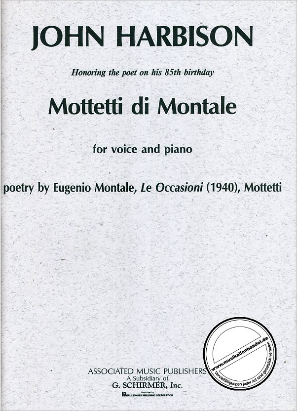 Titelbild für GS 80303 - MOTTETTI DI MONTALE