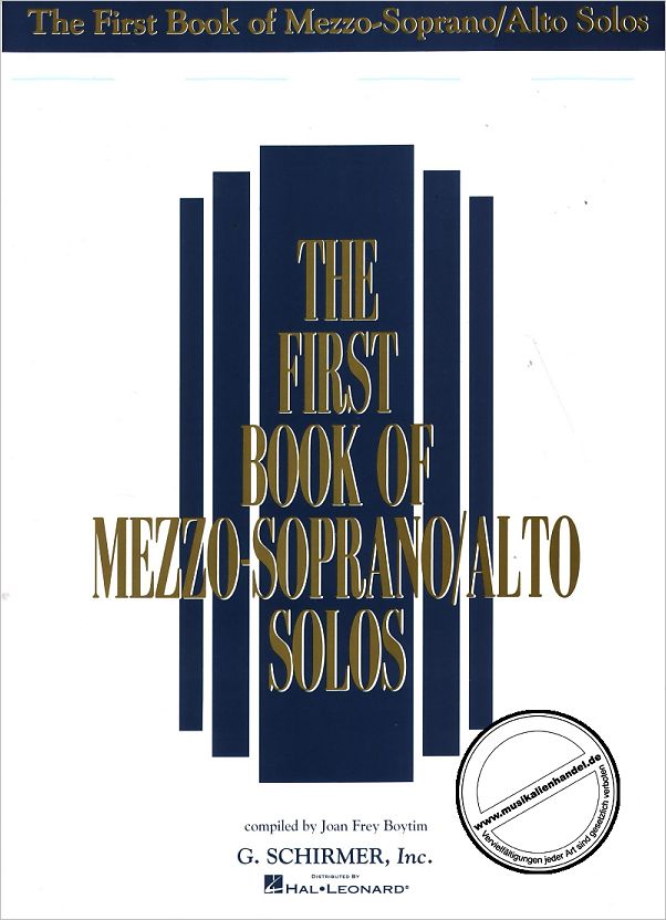 Titelbild für GS 81174 - FIRST BOOK OF MEZZOSOPRANO / ALTO SOLOS 1