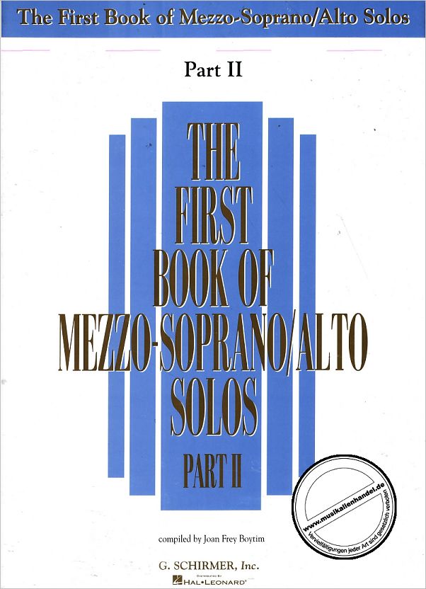 Titelbild für GS 82065 - FIRST BOOK OF MEZZOSOPRANO / ALTO SOLOS PART 2