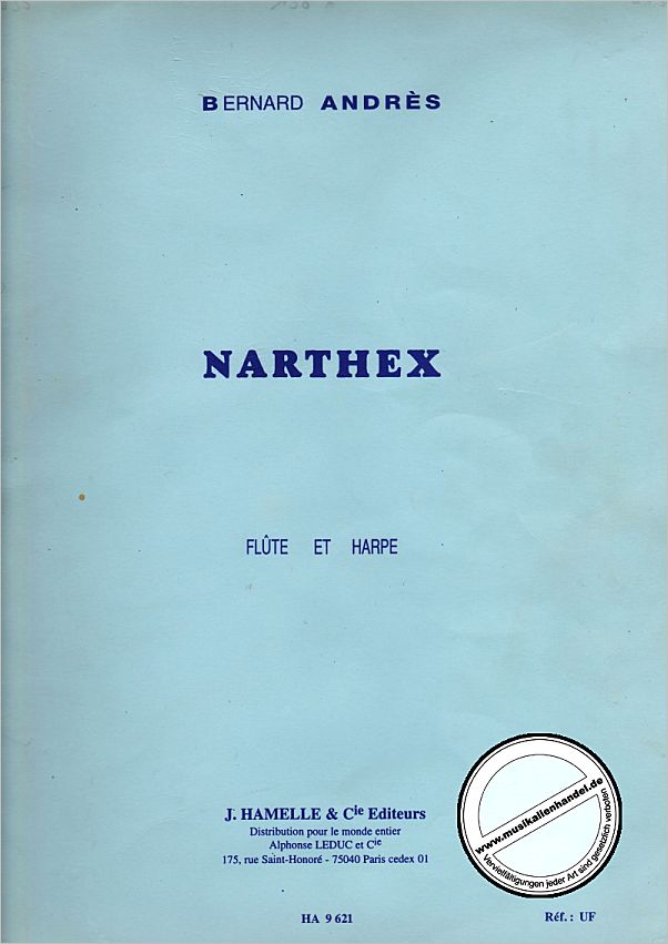 Titelbild für HA 9621 - NARTHEX