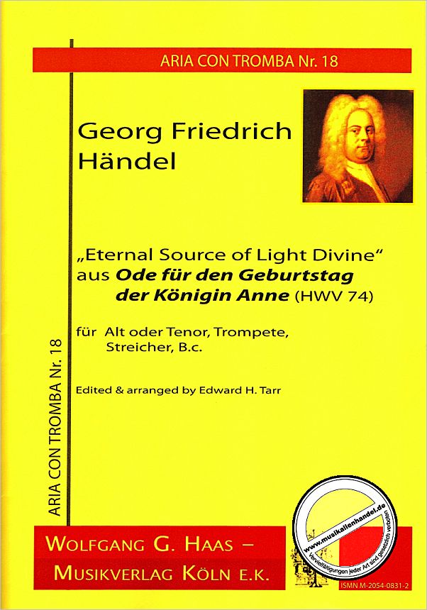 Titelbild für HAAS 0831-2 - ETERNAL SOURCE OF LIGHT DIVINE (AUS ODE FOR THE BIRTHDAY OF QUEEN
