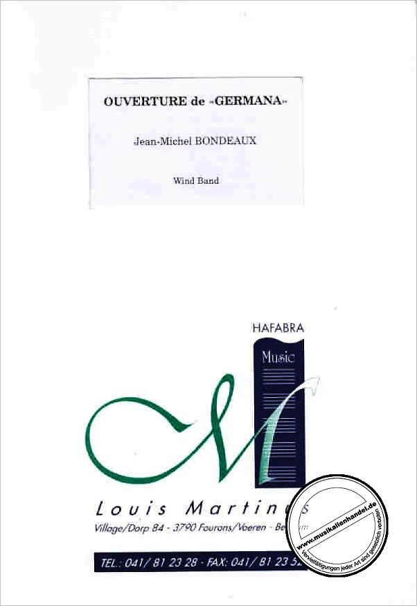Titelbild für HAFABRA 1300 - OUVERTUERE DE GERMANA
