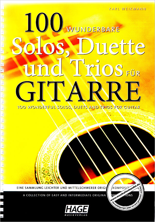 Titelbild für HAGE 3784 - 100 WUNDERBARE SOLOS DUETTE UND TRIOS
