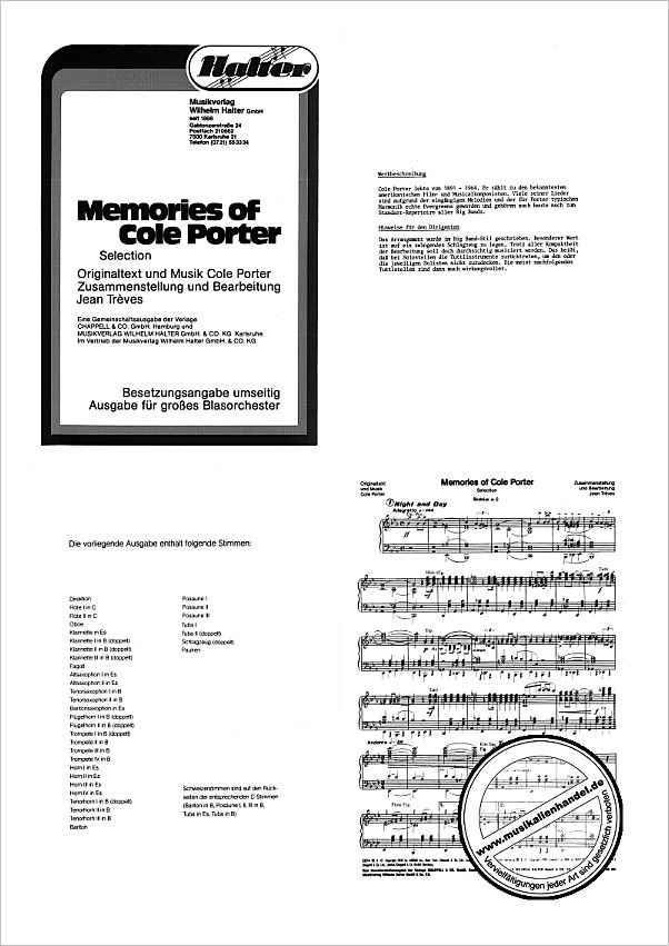 Titelbild für HAL 2574 - MEMORIES OF COLE PORTER - SELECTION