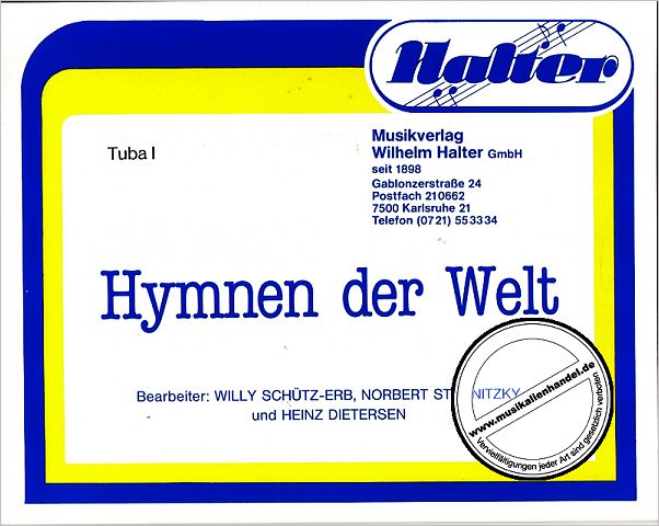 Titelbild für HAL 2915-TBA1 - HYMNEN DER WELT