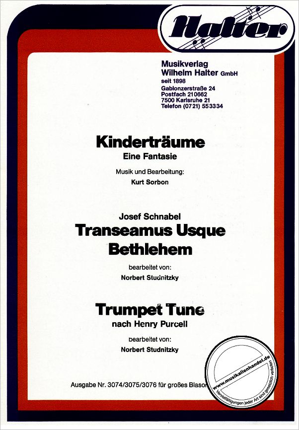 Titelbild für HAL 3074-6 - KINDERTRAEUME + TRANSEAMUS + TR