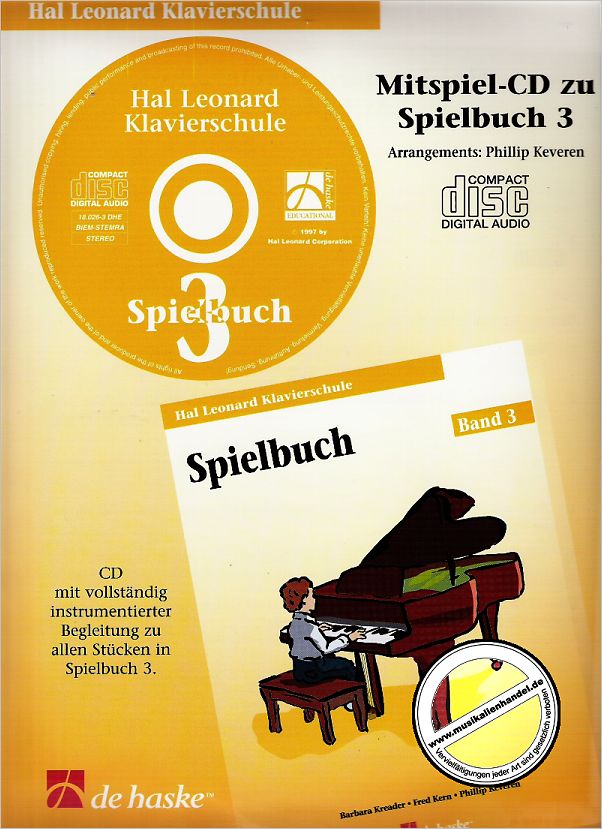 Titelbild für HASKE -DHE18026 - SPIELBUCH 3 HAL LEONARD KLAVIERSCHULE - CD