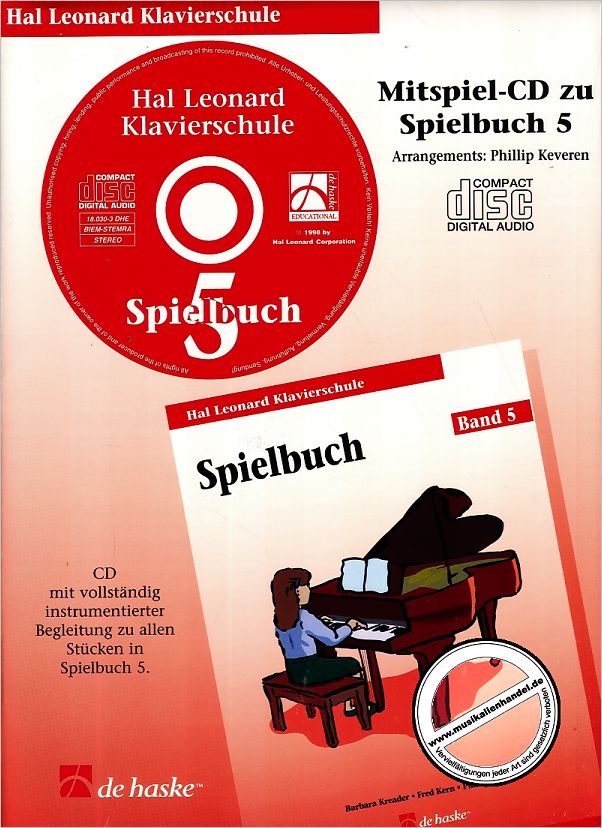 Titelbild für HASKE -DHE18030 - SPIELBUCH 5 HAL LEONARD KLAVIERSCHULE - CD