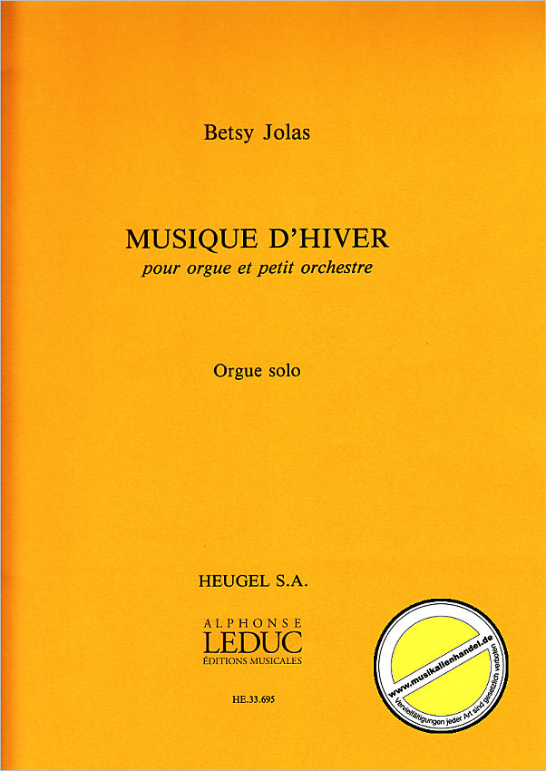 Titelbild für HE 33695 - Musique d'hiver - orgue et