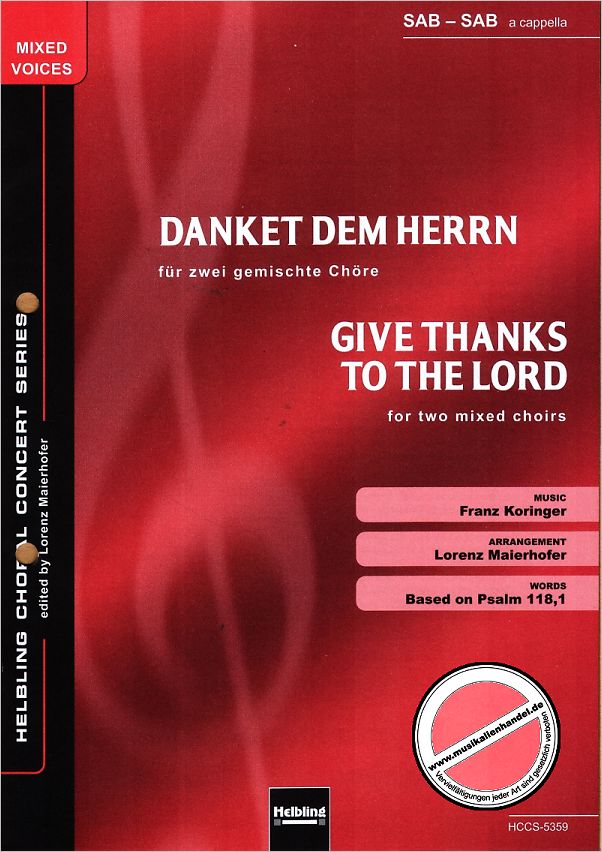 Titelbild für HELBL -HCCS-5359 - DANKET DEM HERRN