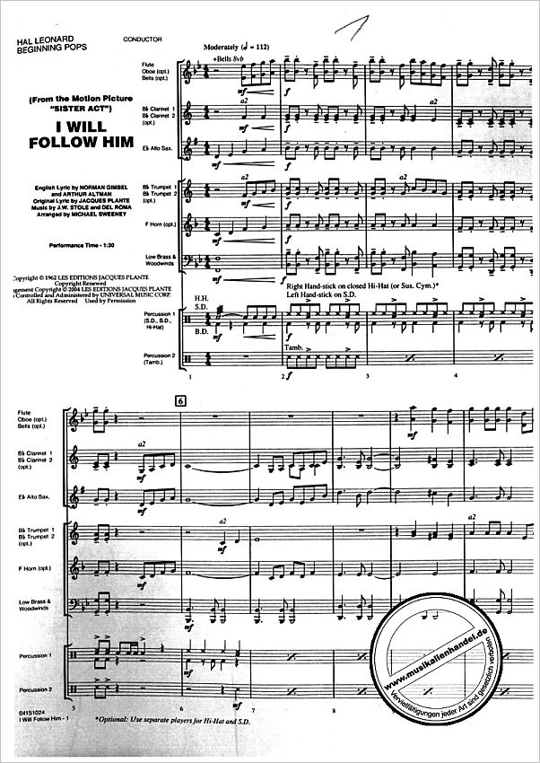 Titelbild für HL 4150012 - I WILL FOLLOW HIM (AUS SISTER ACT)