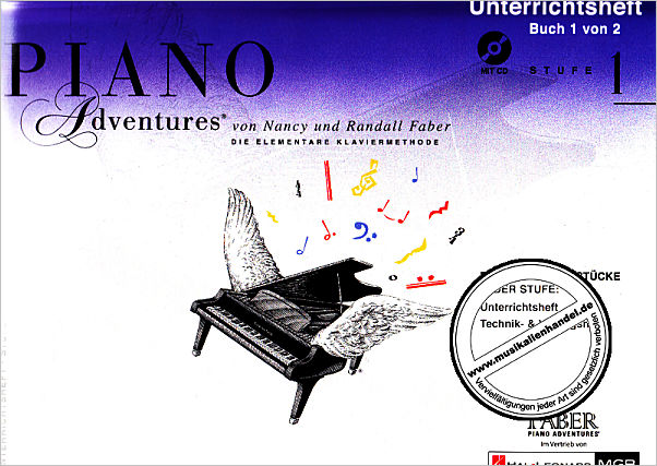 Titelbild für HL 147122 - PIANO ADVENTURES 1 - UNTERRICHTSHEFT