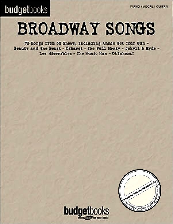 Titelbild für HL 310832 - BUDGET BOOKS - BROADWAY SONGS