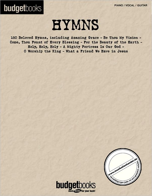 Titelbild für HL 311587 - BUDGET BOOKS - HYMNS
