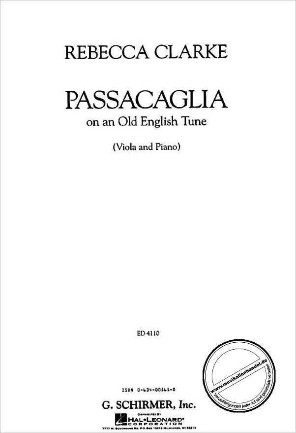 Titelbild für HL 50483591 - PASSACAGLIA ON AN OLD ENGLISH TUNE