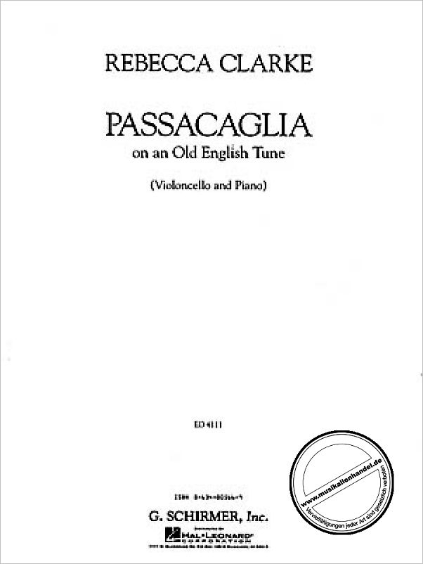 Titelbild für HL 50483592 - PASSACAGLIA ON AN OLD ENGLISH TUNE