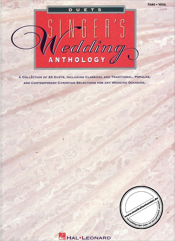 Titelbild für HL 740005 - SINGER'S WEDDING ANTHOLOGY - DUETS