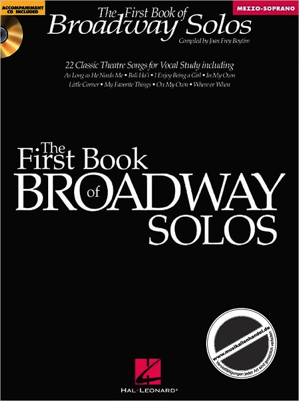 Titelbild für HL 740135 - FIRST BOOK OF BROADWAY SOLOS