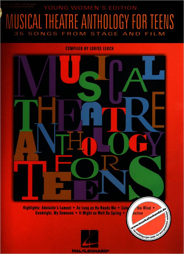 Titelbild für HL 740189 - MUSICAL THEATRE ANTHOLOGY FOR TEENS (YOUNG WOMEN'S EDITION)